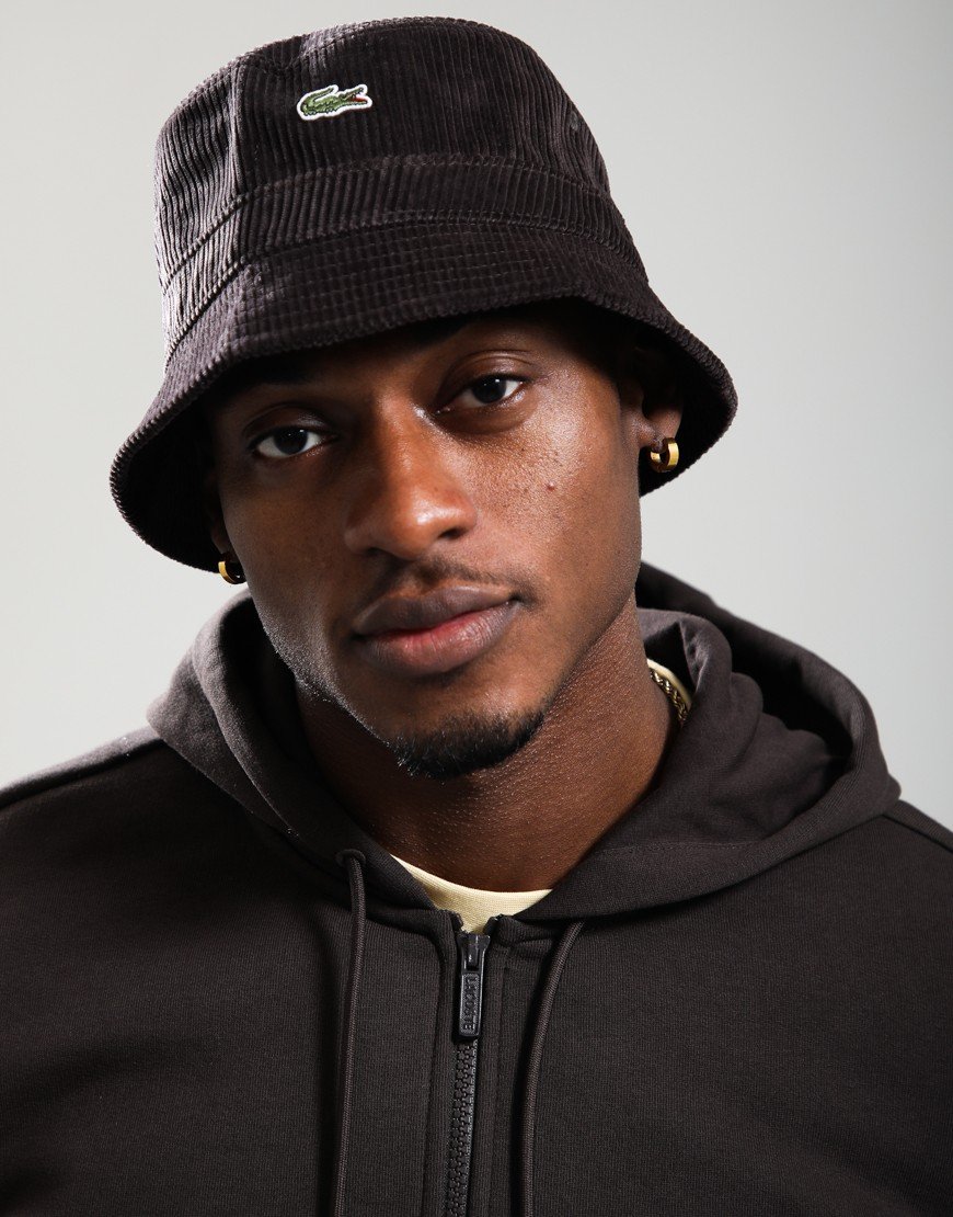 Lacoste Corduroy Bucket Hat Dark Brown