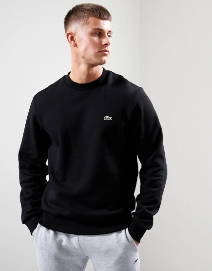 Lacoste Cotton Crew Sweat Black