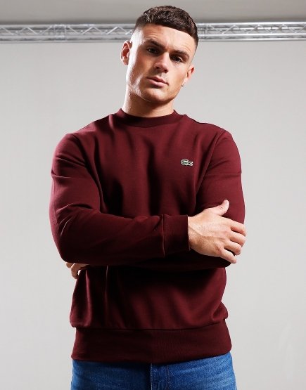 Lacoste Cotton Crew Sweat Bordeuax