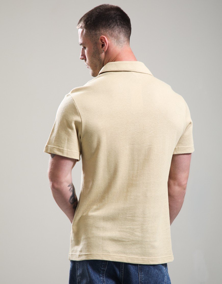 Lacoste Cotton Linen Polo Shirt Beige