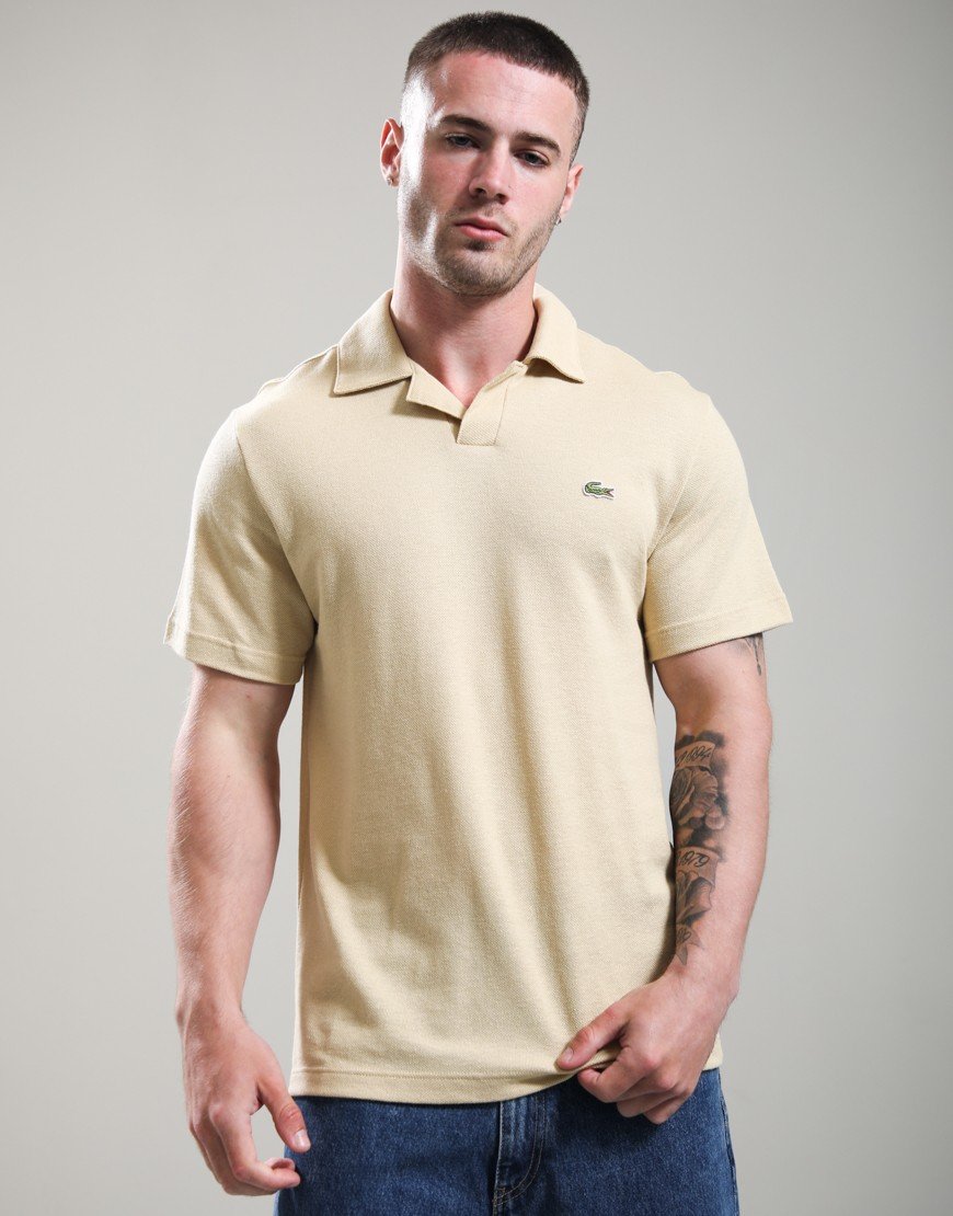 Lacoste Cotton Linen Polo Shirt Beige