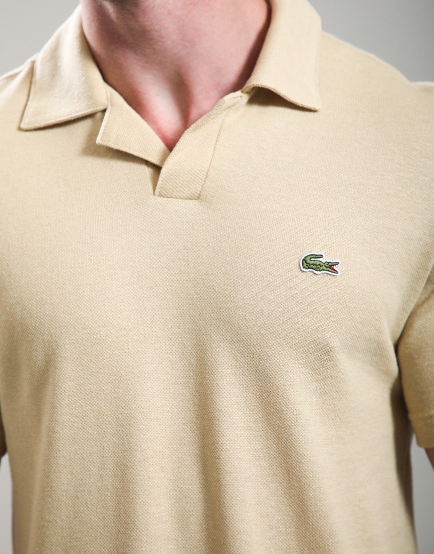 Lacoste Cotton Linen Polo Shirt Beige