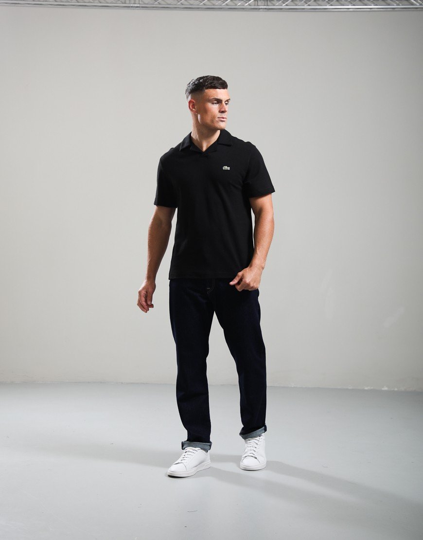 Lacoste Cotton Linen Polo Shirt Black