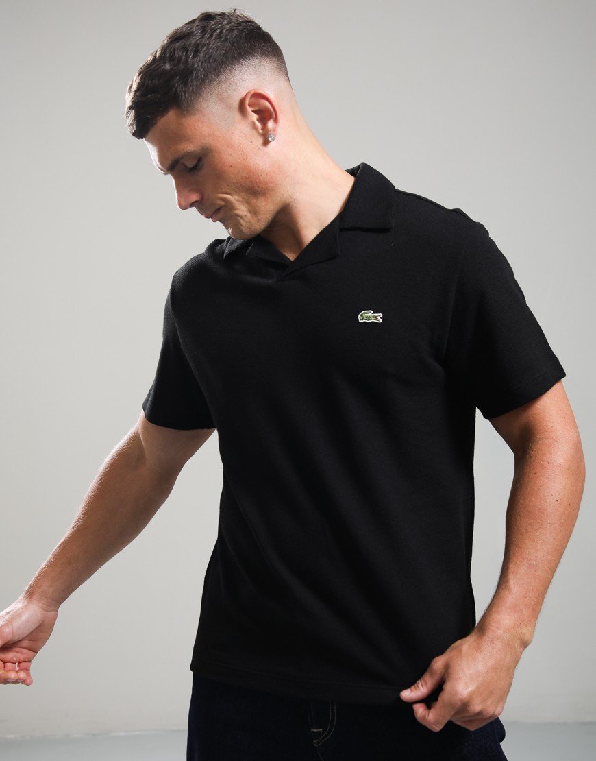 Lacoste Cotton Linen Polo Shirt Black
