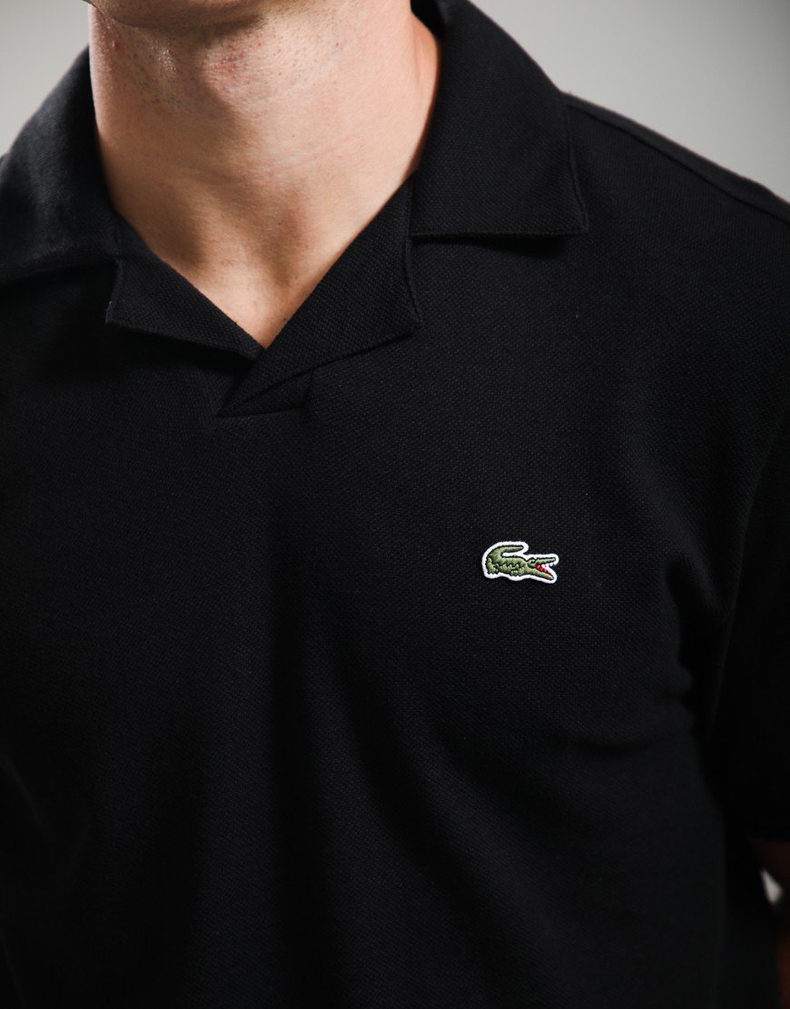 Lacoste Cotton Linen Polo Shirt Black