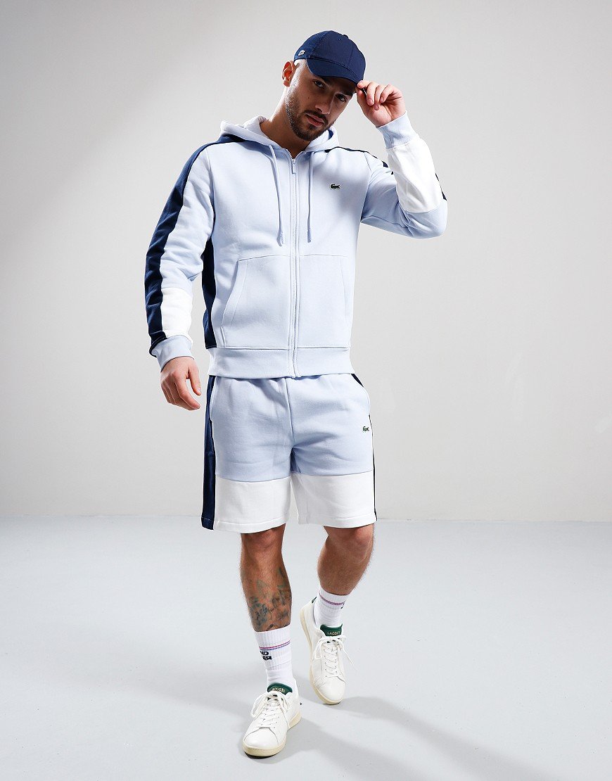 Lacoste Colour Block Zip Hoodie Light Blue/Navy/White