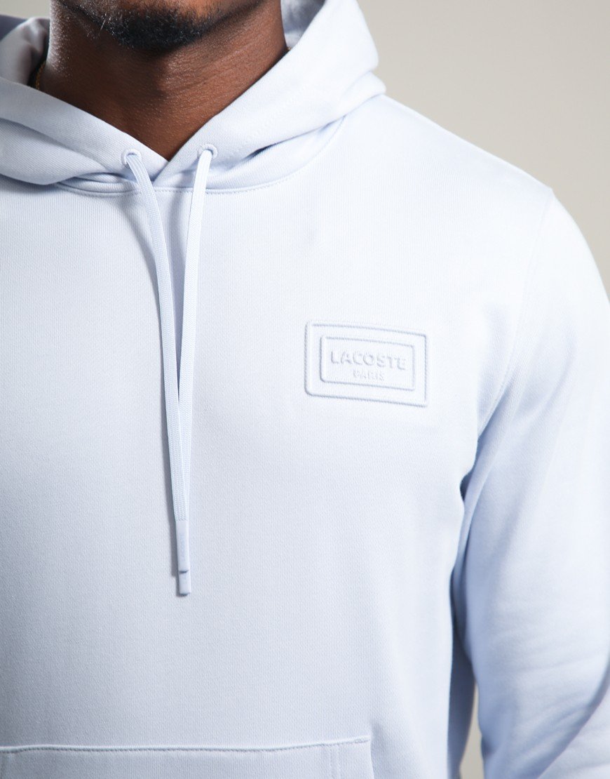 Lacoste Embossed Brand Hoodie Light Blue