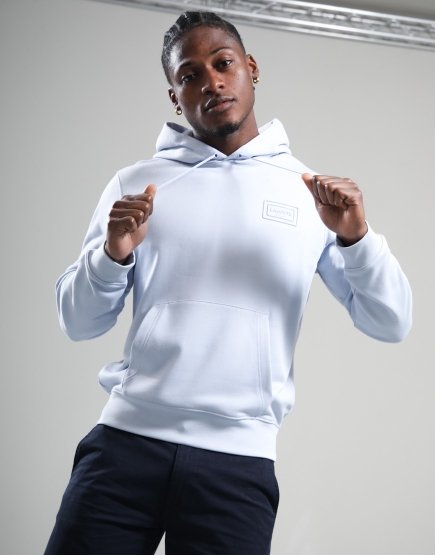 Lacoste Embossed Brand Hoodie Light Blue