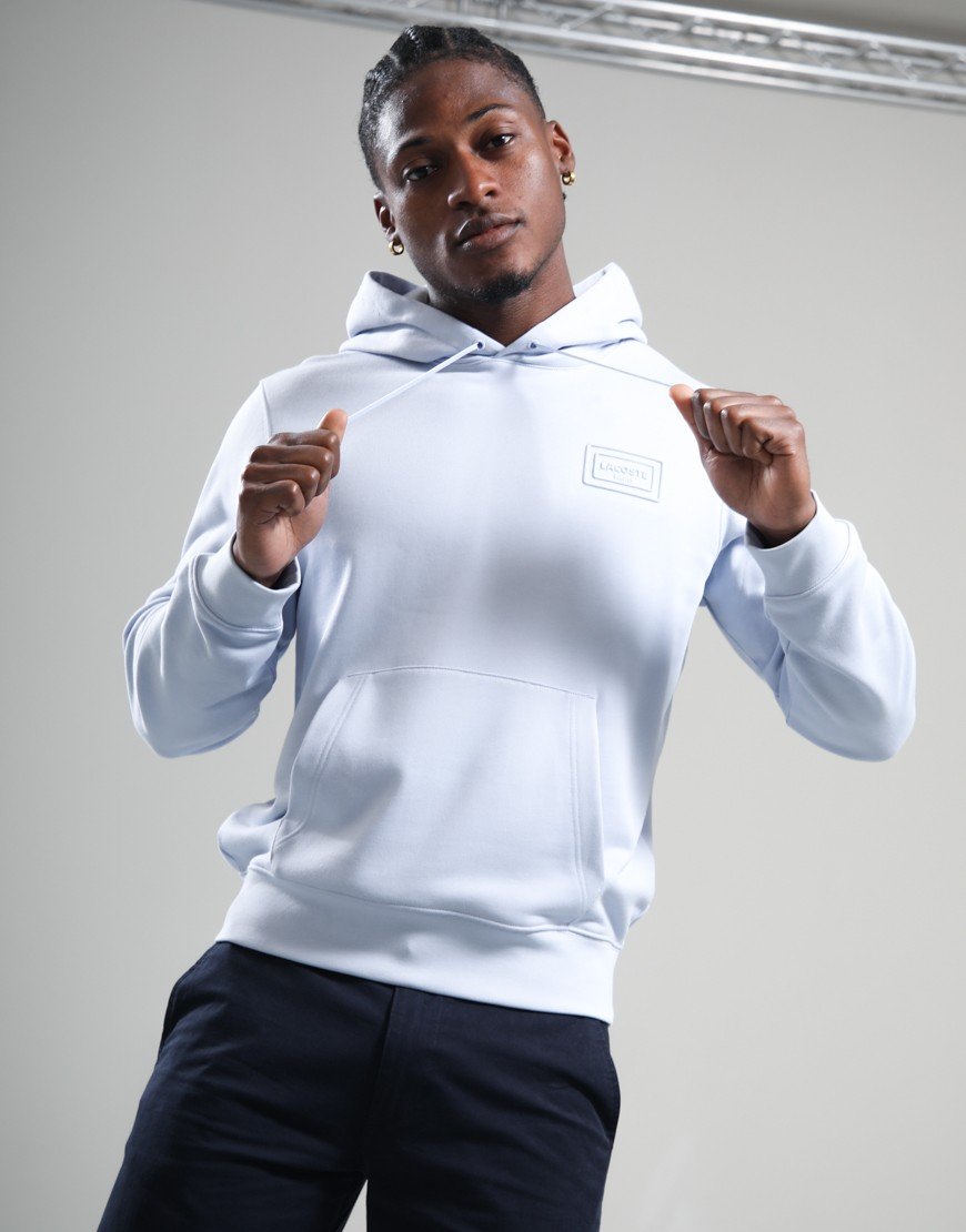 Lacoste Embossed Brand Hoodie Light Blue