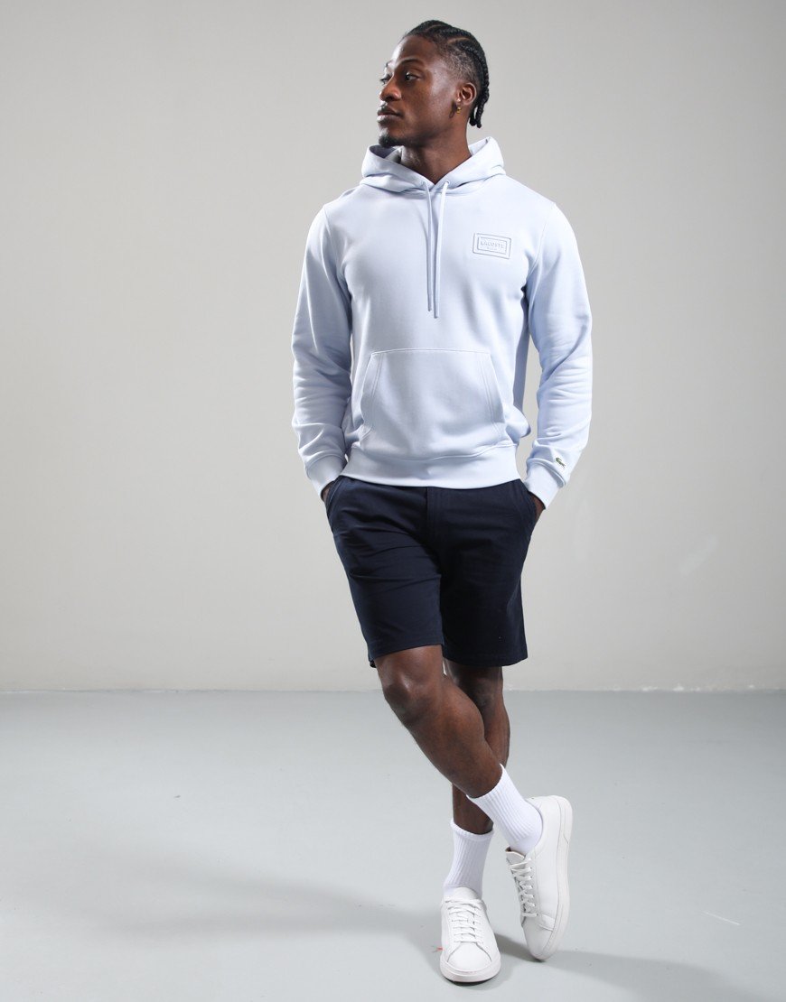 Lacoste Embossed Brand Hoodie Light Blue