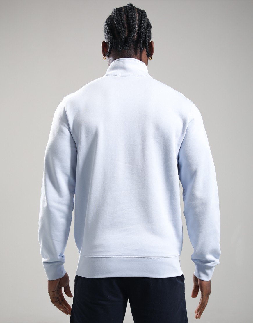 Lacoste Embossed Brand Half Zip Sweat Light Blue