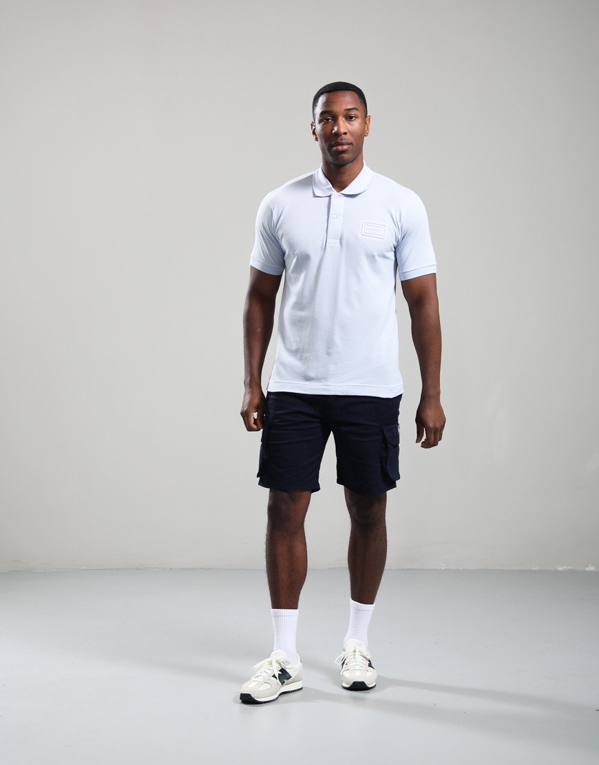 Lacoste Embossed Branding Polo Shirt Light Blue