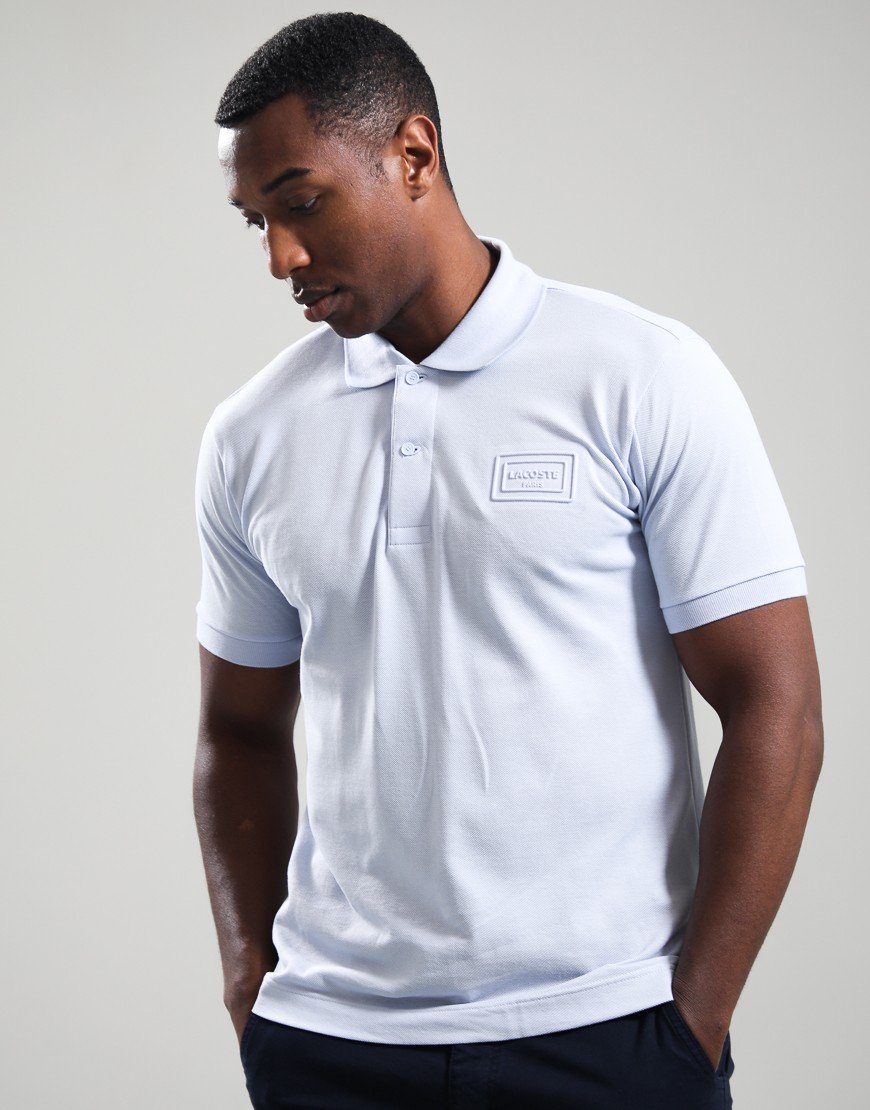 Lacoste Embossed Branding Polo Shirt Light Blue