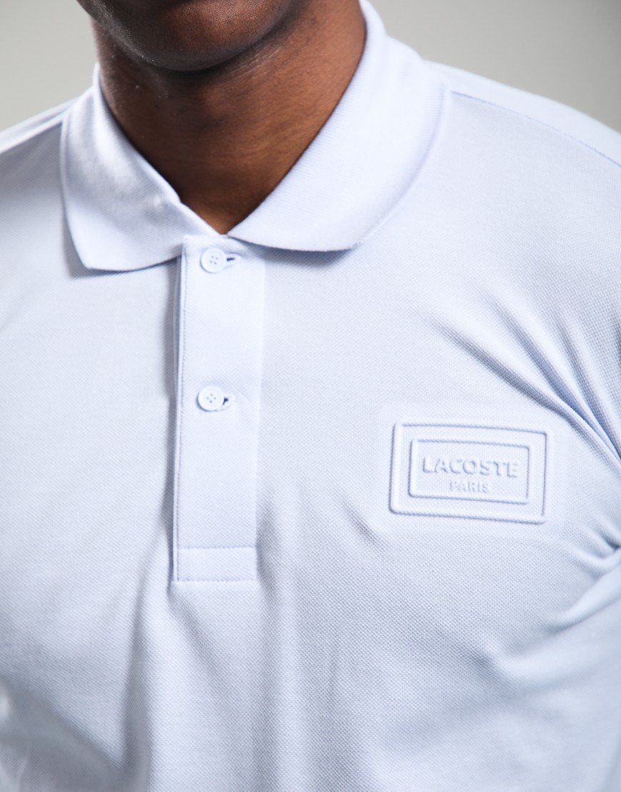 Lacoste Embossed Branding Polo Shirt Light Blue