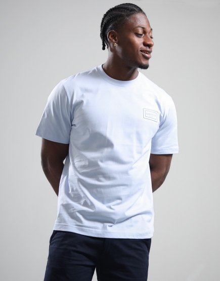 Lacoste Embossed Brand T-Shirt Light Blue