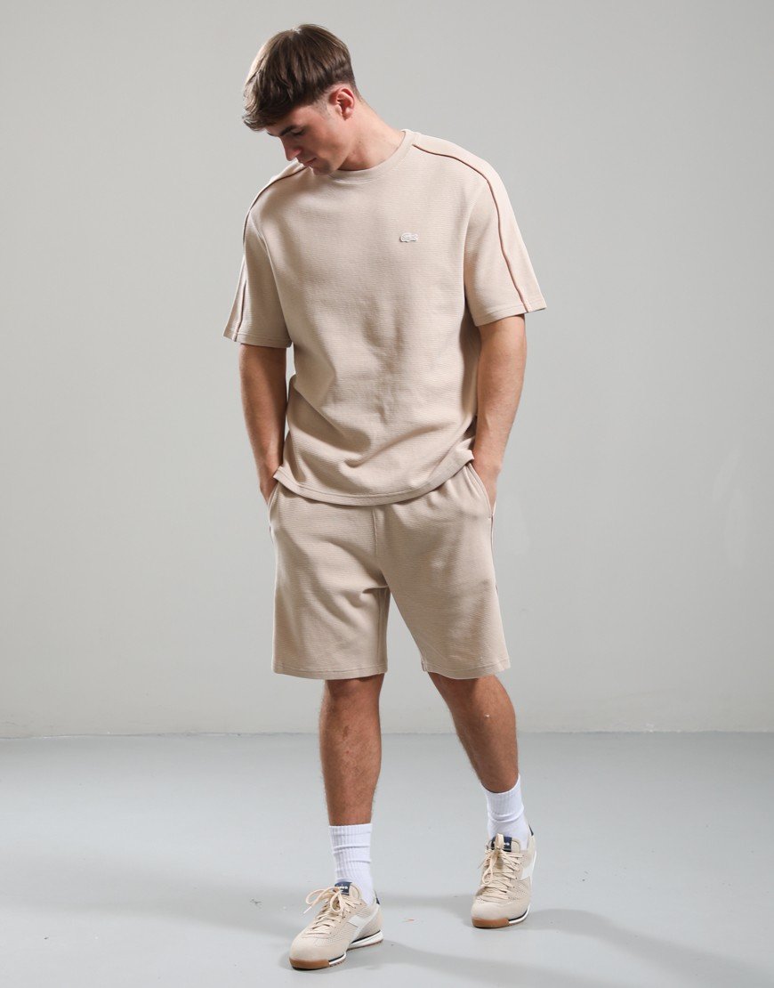 Lacoste Embossed Pyjama Set Beige/Marron Clair