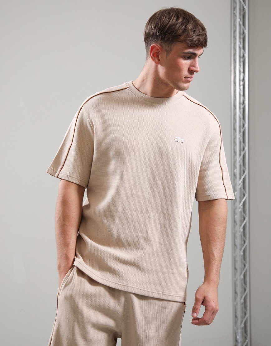 Lacoste Embossed Pyjama Set Beige/Marron Clair