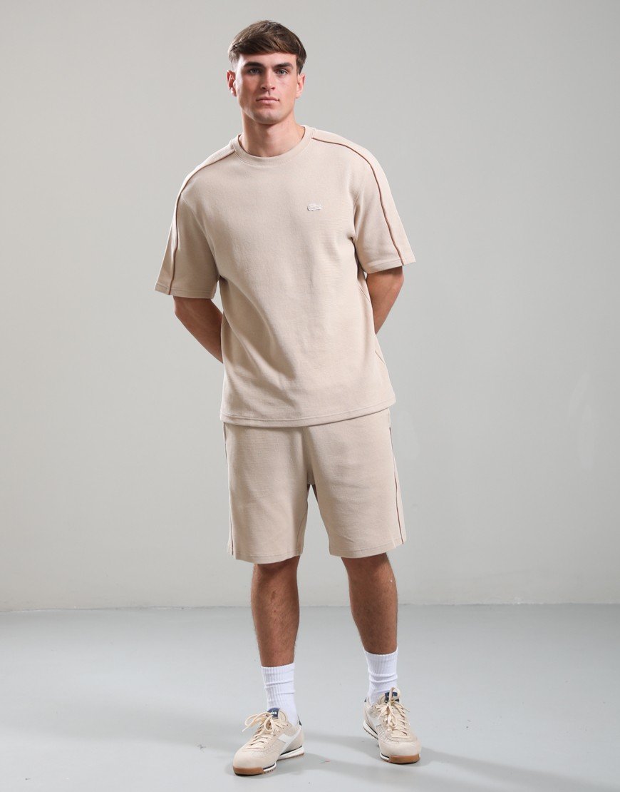 Lacoste Embossed Pyjama Set Beige/Marron Clair