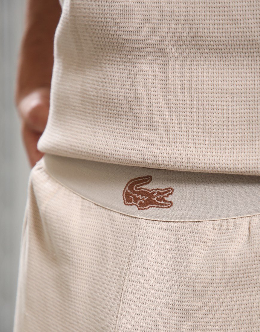 Lacoste Embossed Pyjama Set Beige/Marron Clair