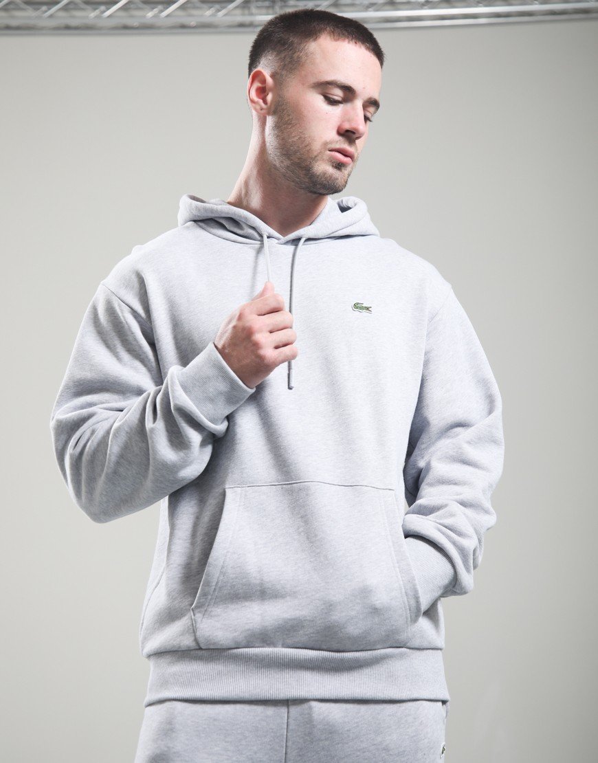 Lacoste Fleece Hoodie Silver Chine