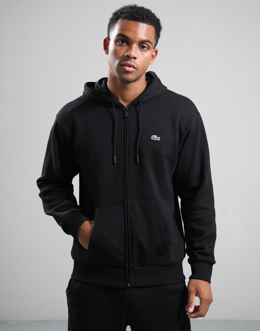 Lacoste Full Zip Fleece Hoodie Black