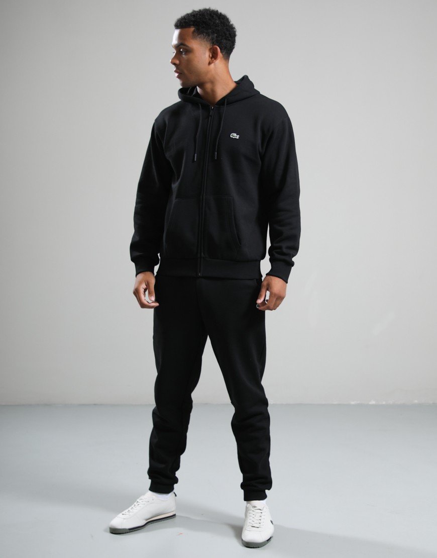Lacoste Full Zip Fleece Hoodie Black