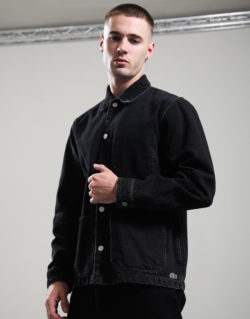 Lacoste Heavy Cotton Denim Overshirt Black Washed