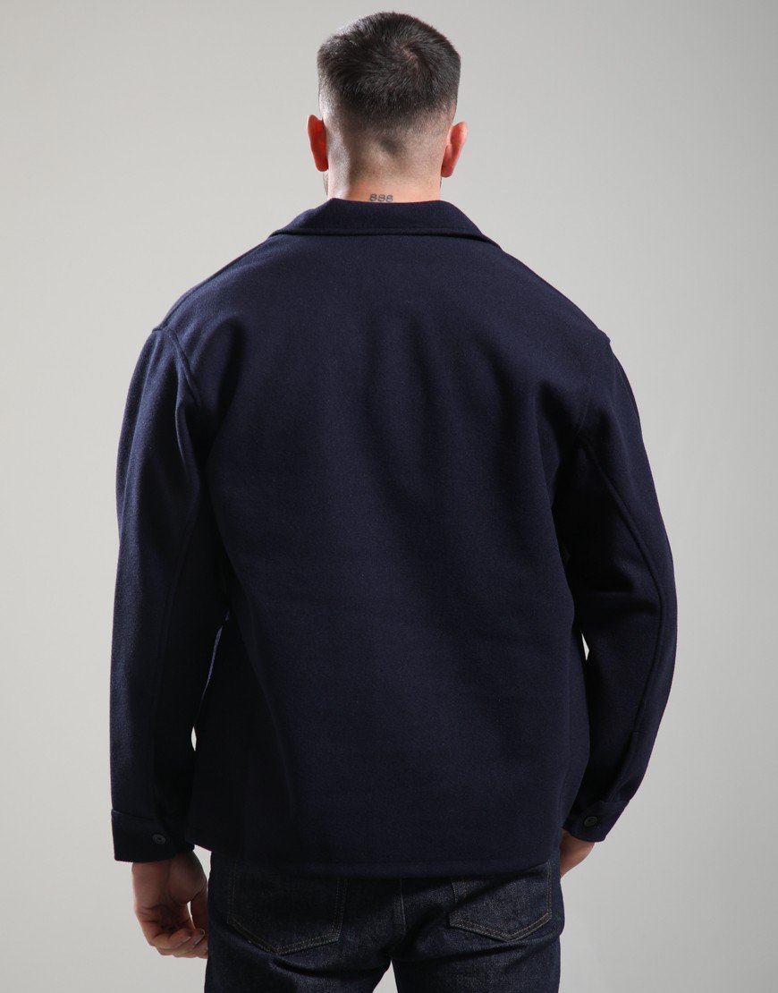 Lacoste Heavy Flannel Overshirt Dark Navy Blue
