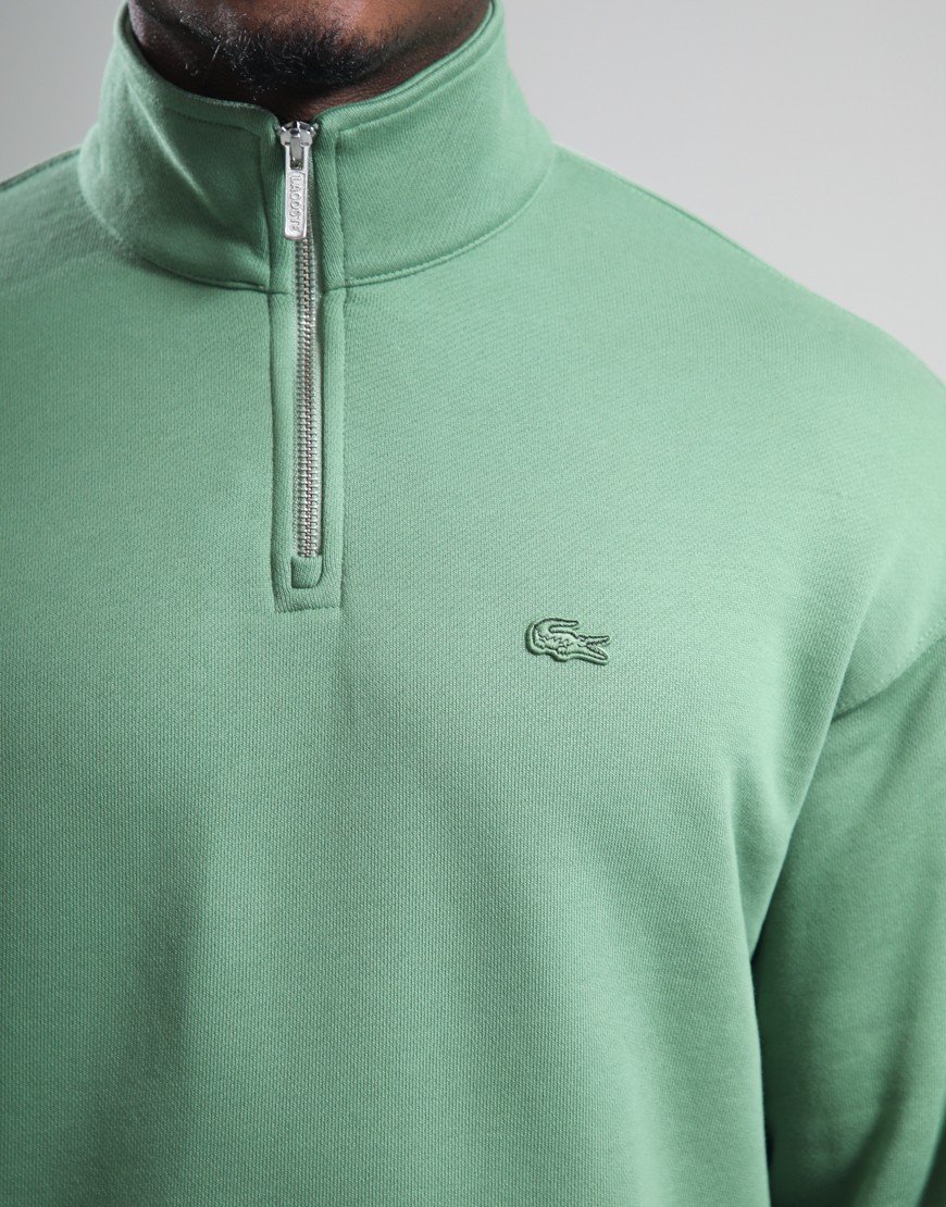 Lacoste Heavy Fleece Half Zip Sweat Lambs Lettuce