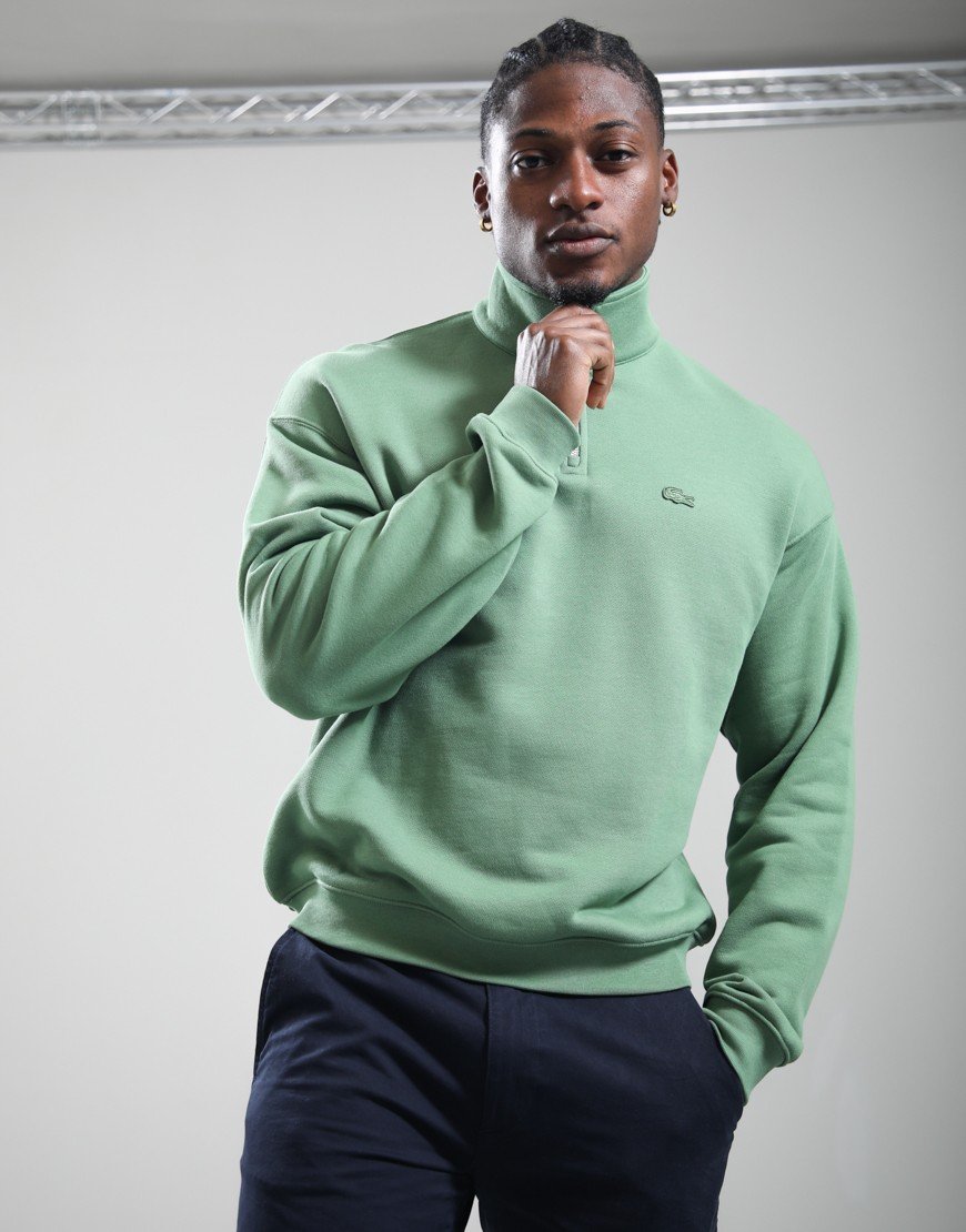 Lacoste Heavy Fleece Half Zip Sweat Lambs Lettuce