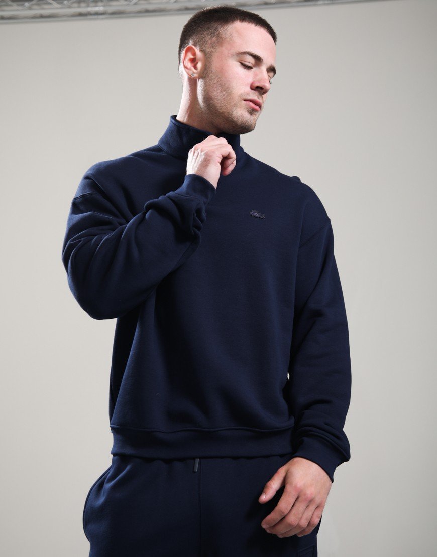 Lacoste Heavy Fleece Half Zip Sweat Navy