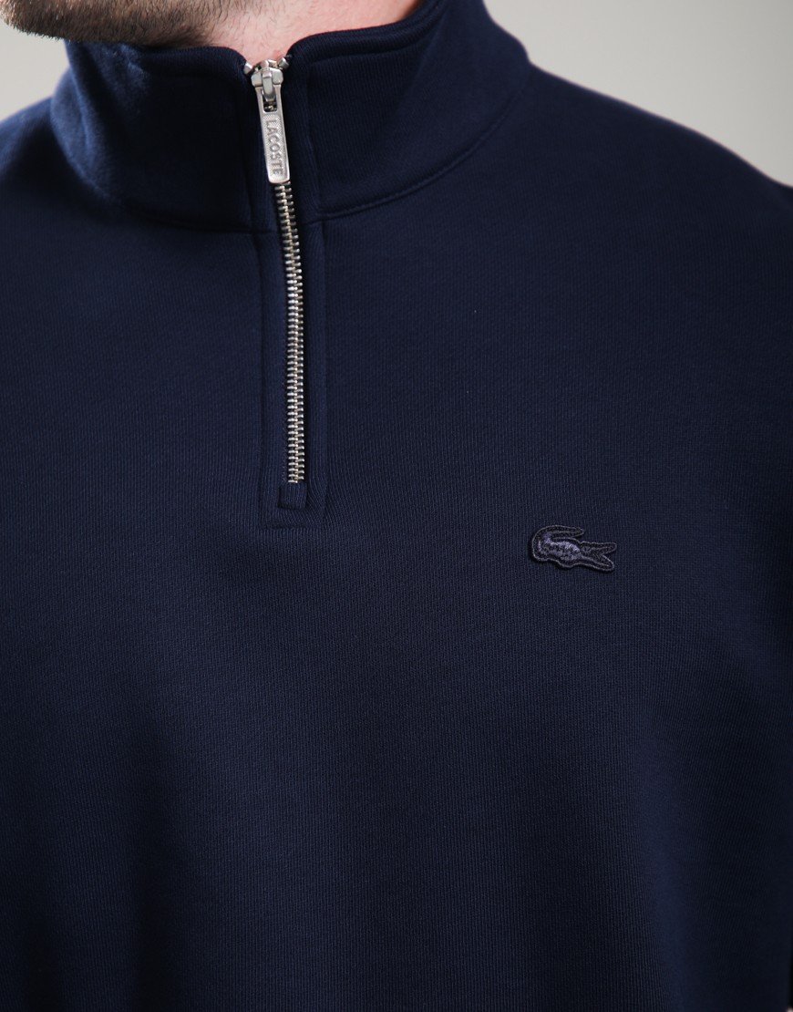 Lacoste Heavy Fleece Half Zip Sweat Navy