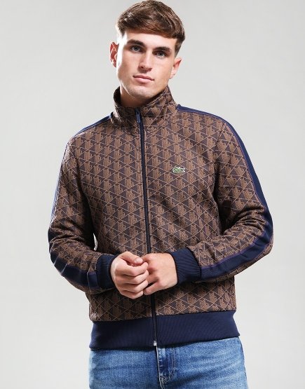 Lacoste Paris Jacquard Track Top Purple/Brown