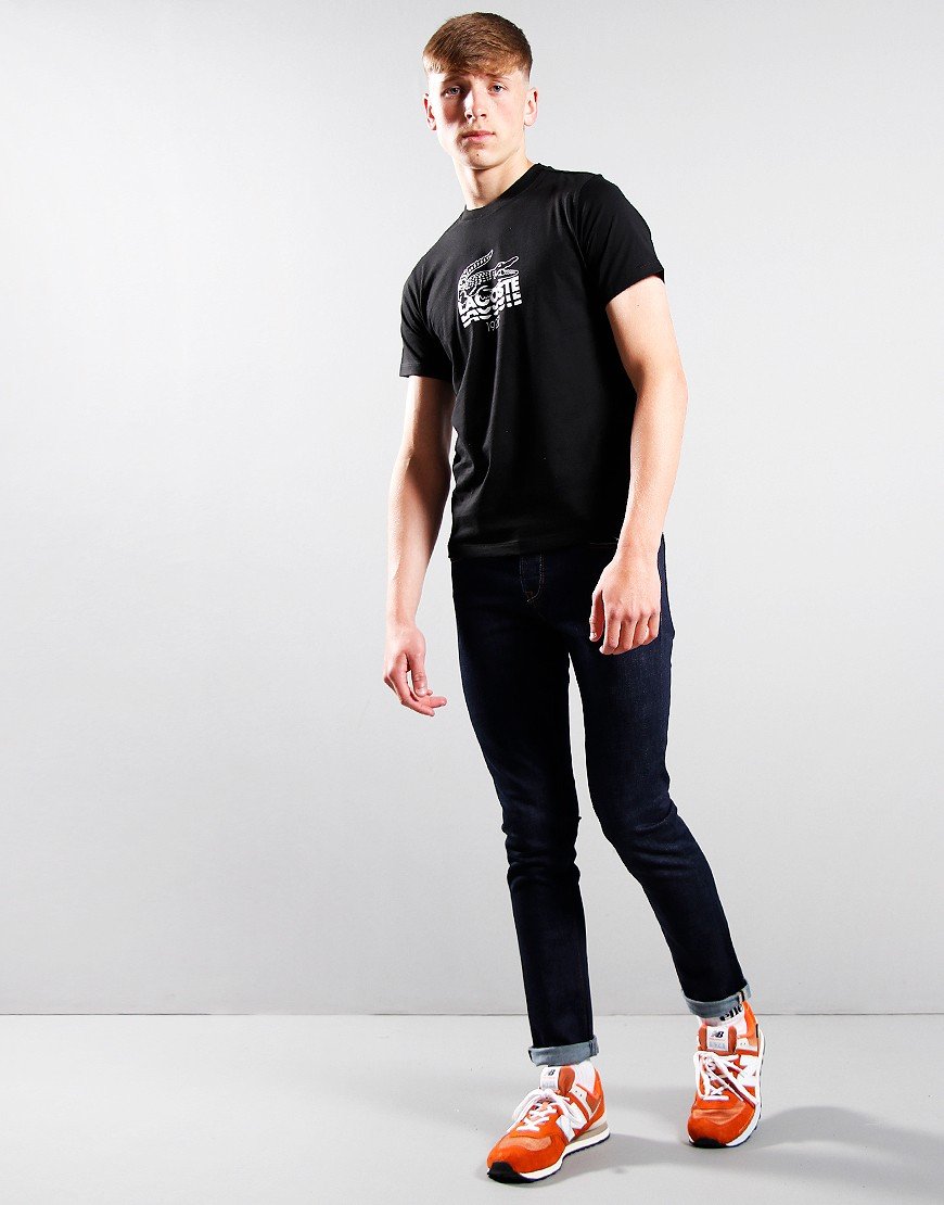 Lacoste Kids Crocodile Letter T-Shirt Black