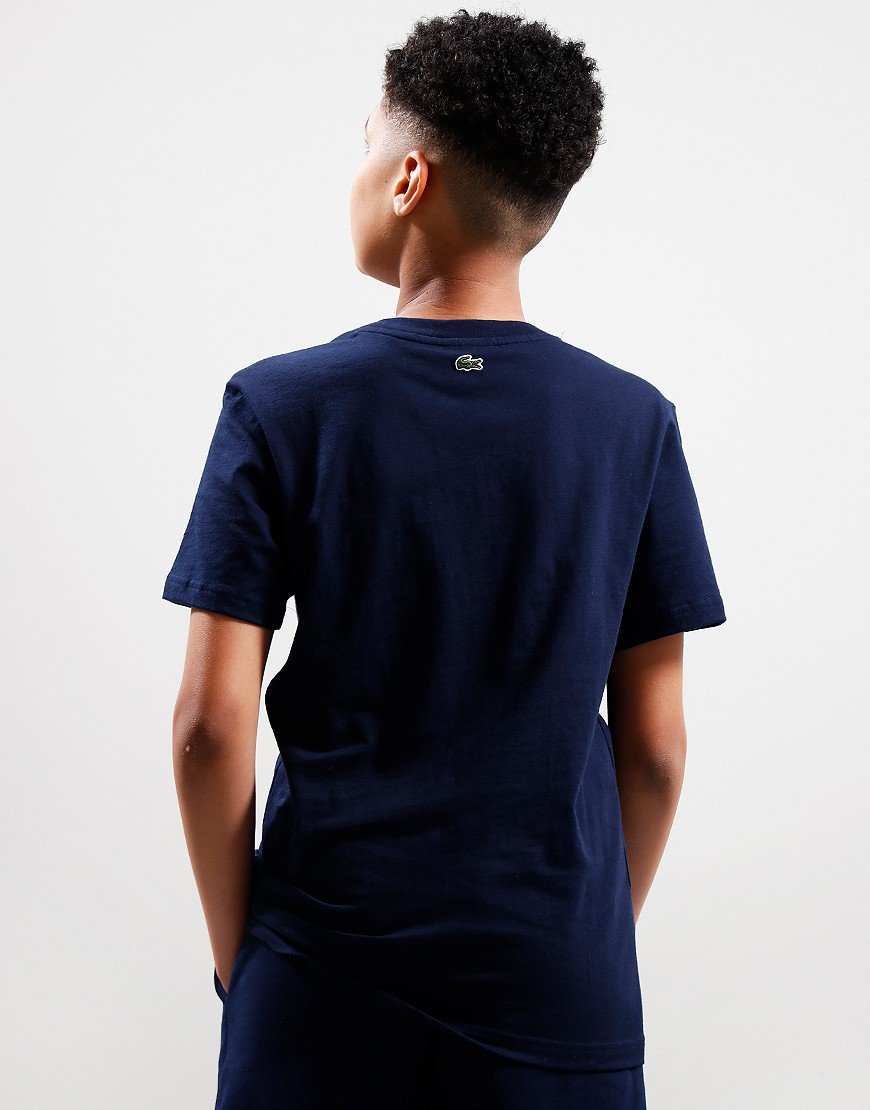 Lacoste Kids Letter Croc T-Shirt Navy