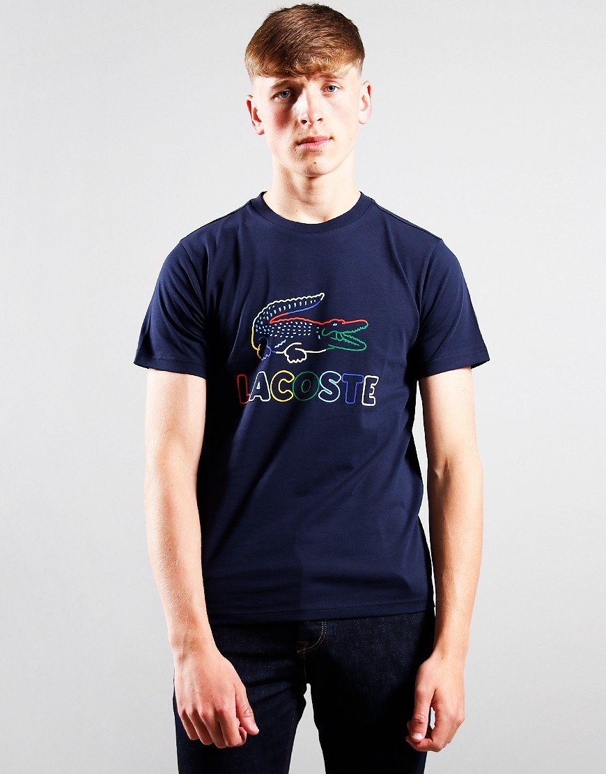 Lacoste Kids Multi Crocodile T-Shirt Navy
