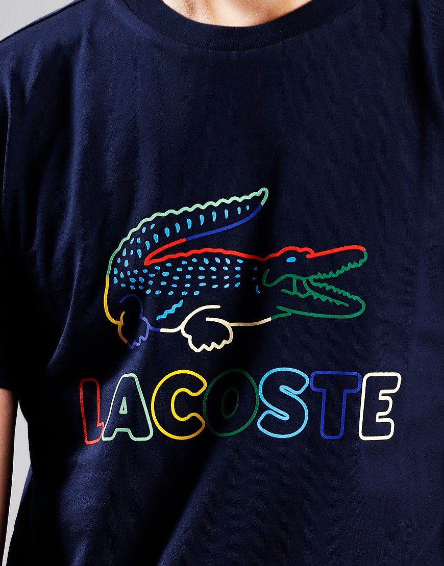 Lacoste Kids Multi Crocodile T-Shirt Navy