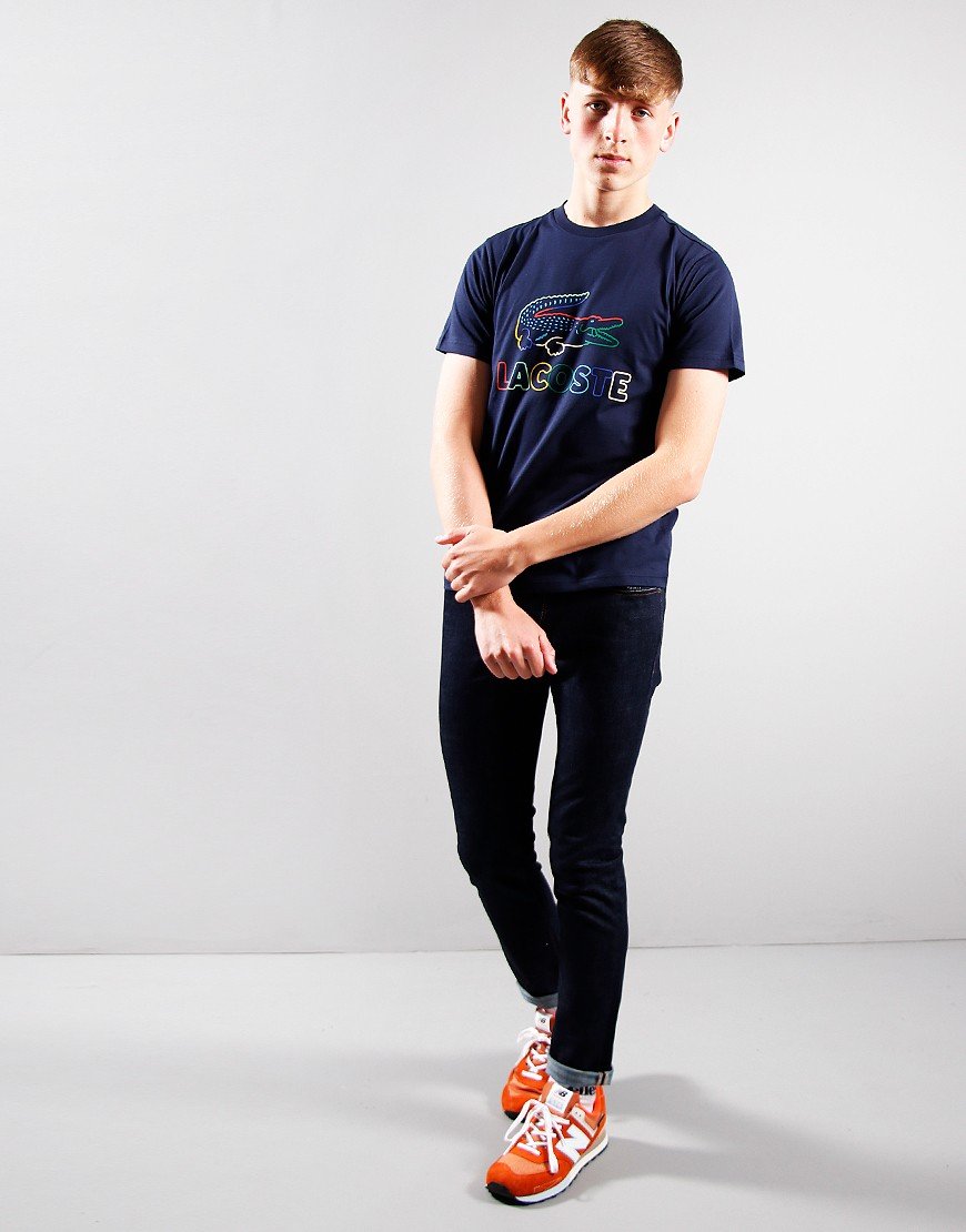 Lacoste Kids Multi Crocodile T-Shirt Navy