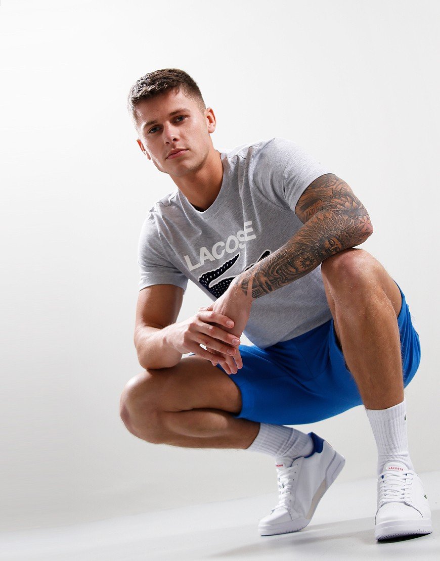 Lacoste XL Croc T-shirt Silver Chine