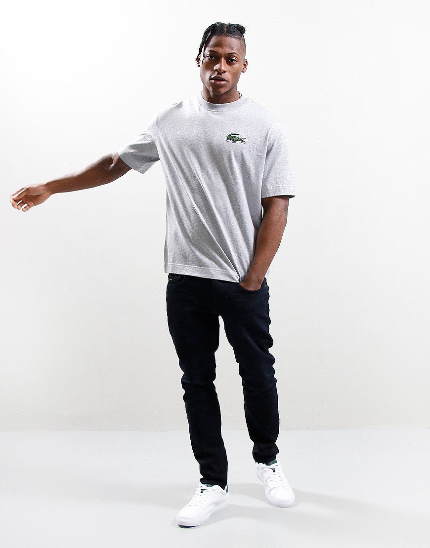 Lacoste Loose Large Croc T-shirt Silver Chine 