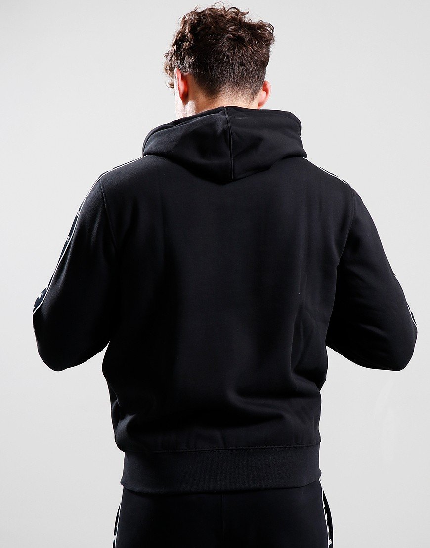 Lacoste Logo Stripe Hoodie Black