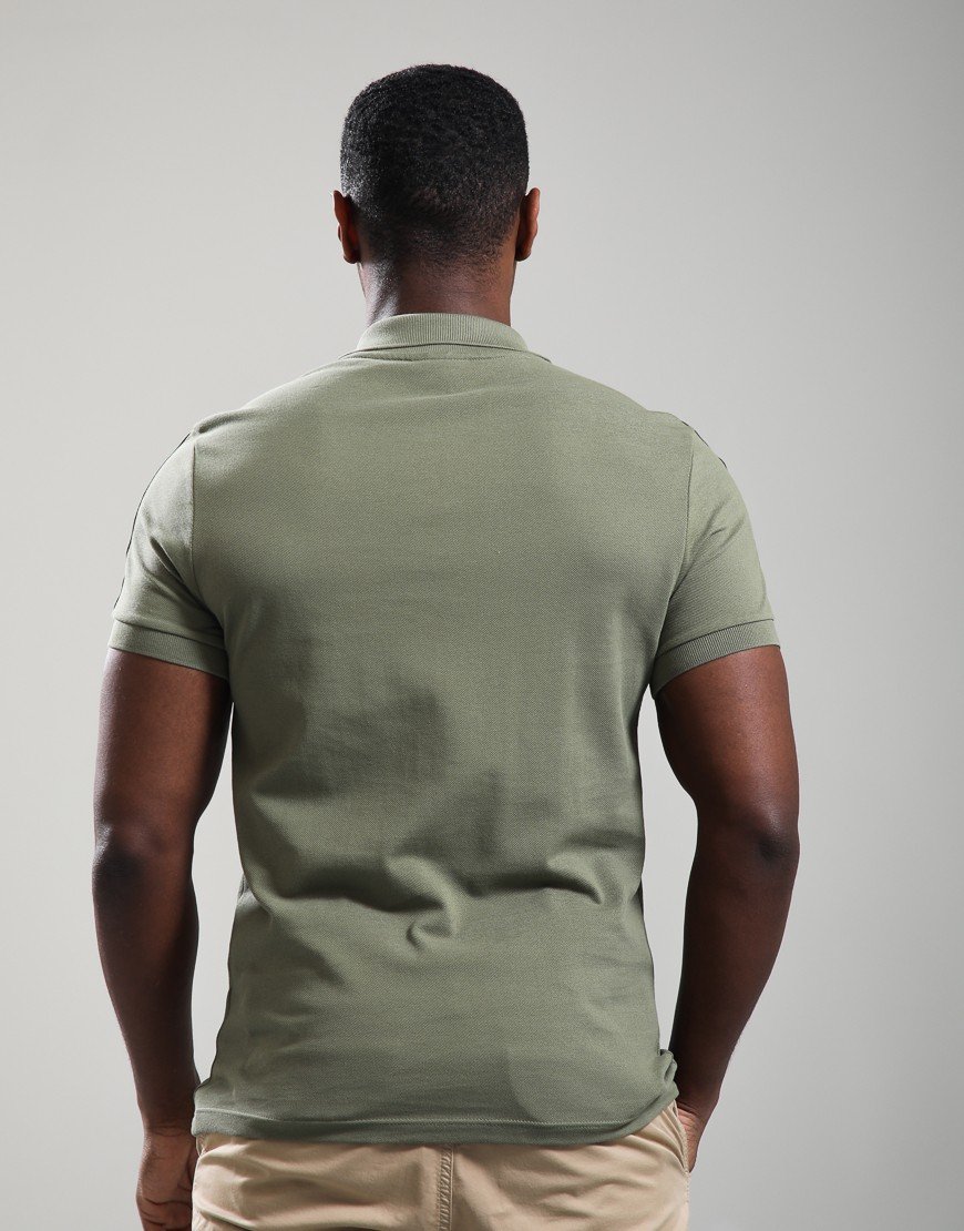 Lacoste Logo Stripe Polo Shirt Khaki