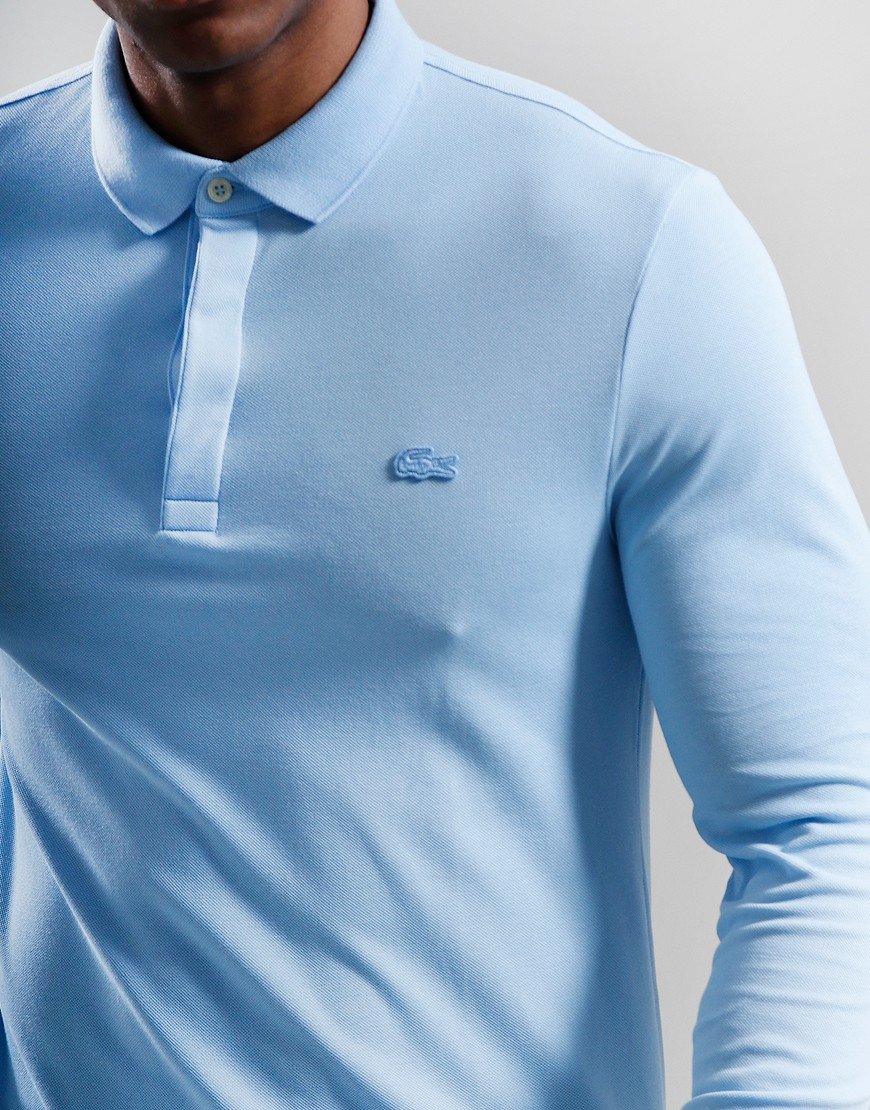Lacoste Paris Long Sleeve Stretch Cotton Polo Shirt Overview Blue