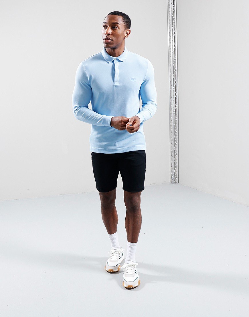 Lacoste Paris Long Sleeve Stretch Cotton Polo Shirt Overview Blue