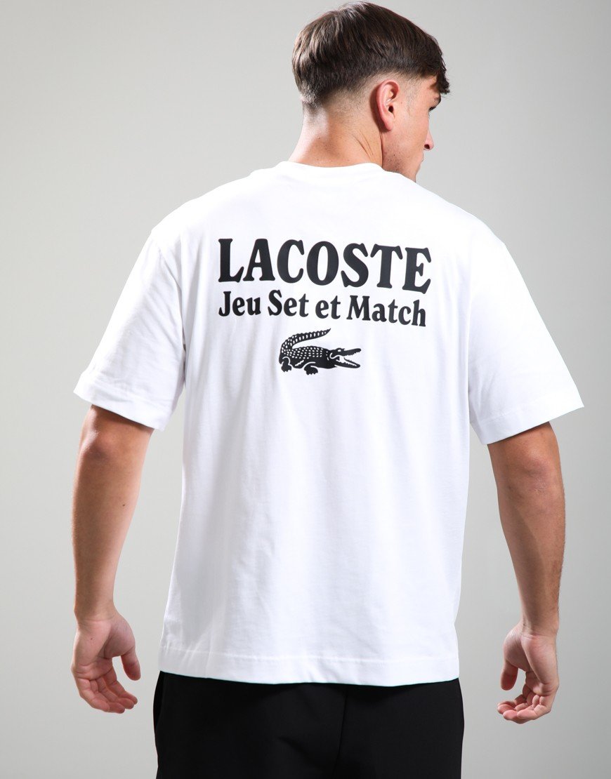 Lacoste Loose Fit Heavy Jersey Printed T-Shirt White
