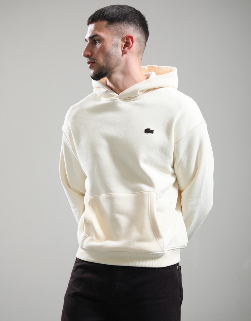 Lacoste Loose Fit Printed Hoodie Lemon Beige