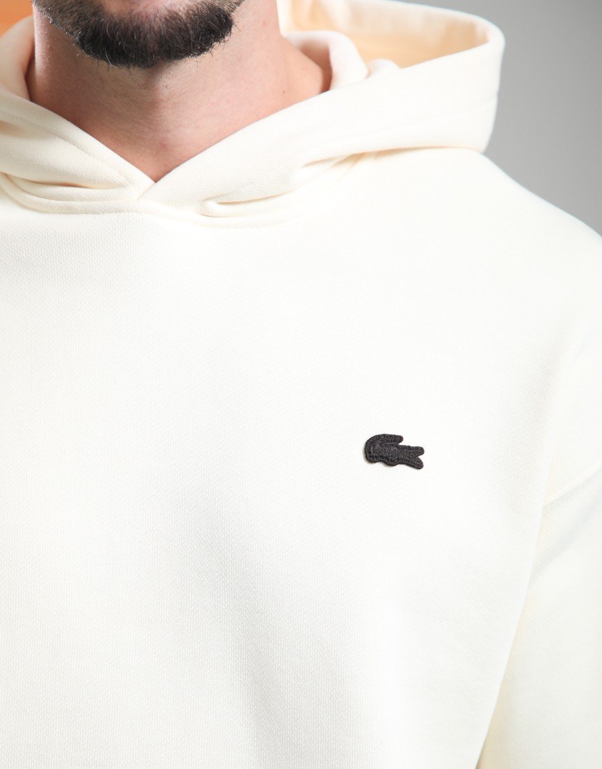 Lacoste Loose Fit Printed Hoodie Lemon Beige