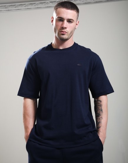 Lacoste Loose Heavy Jersey T-Shirt Navy
