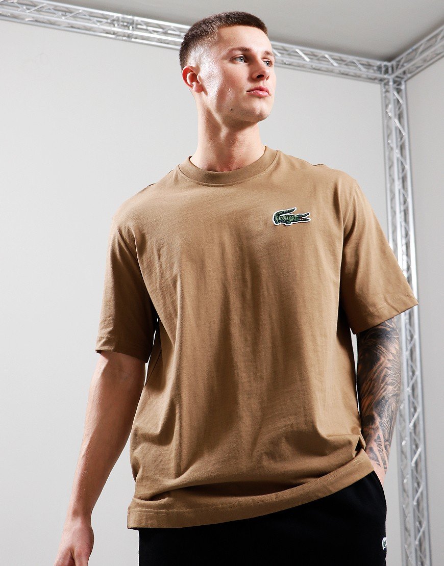 Lacoste Loose Large Croc T-Shirt Brown