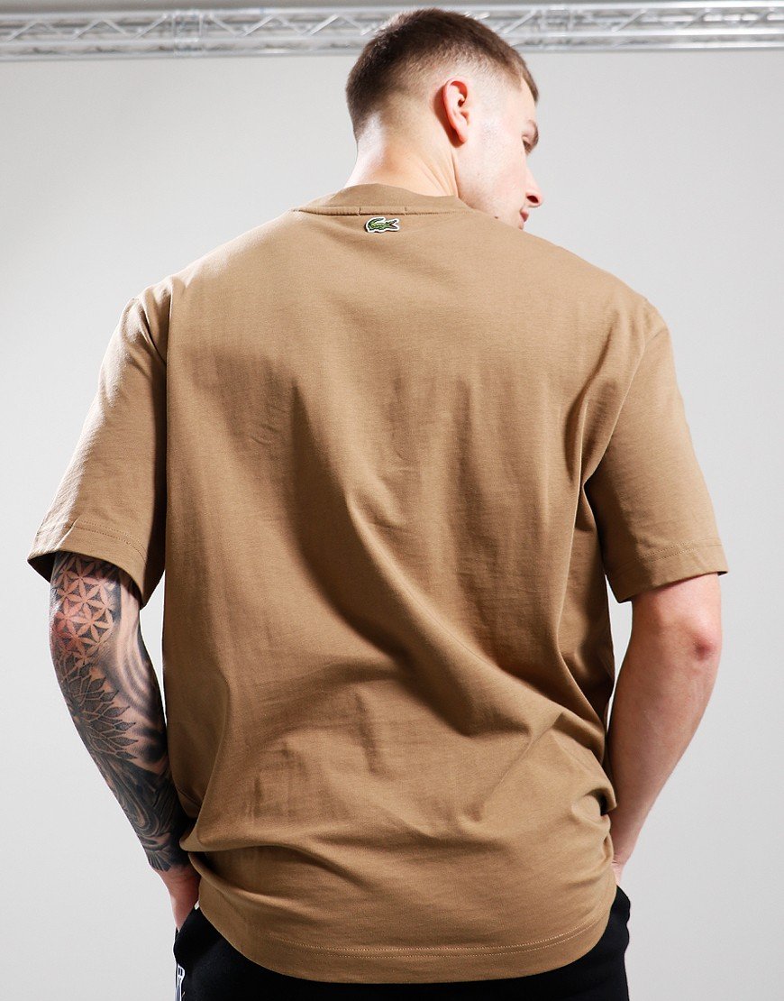 Lacoste Loose Large Croc T-Shirt Brown